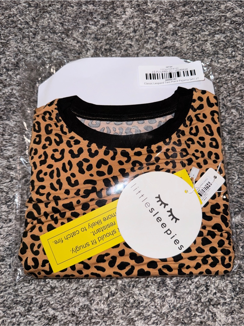 Little Sleepies NIB Bamboo Classic Leopard Two-Piece Pajama Set 2T